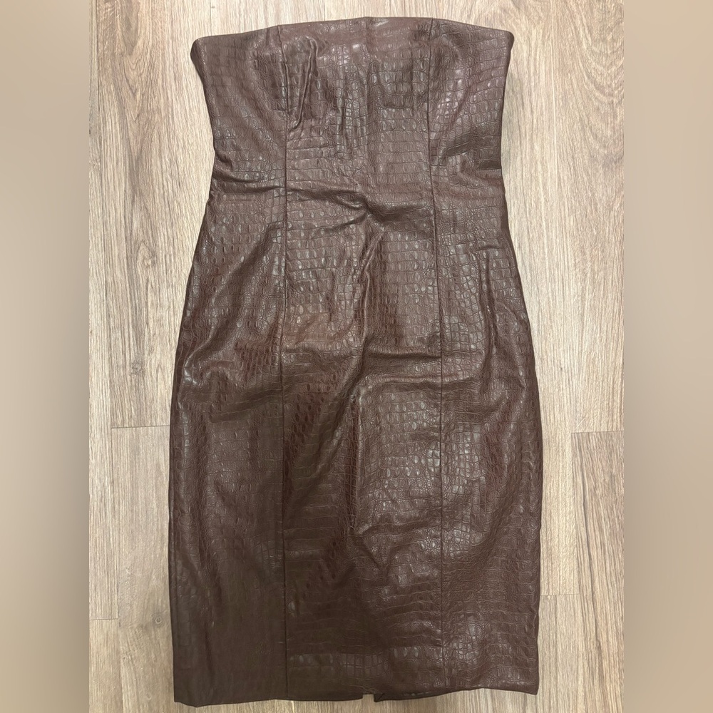 7 For all mankind Faux Croc Leather Dress